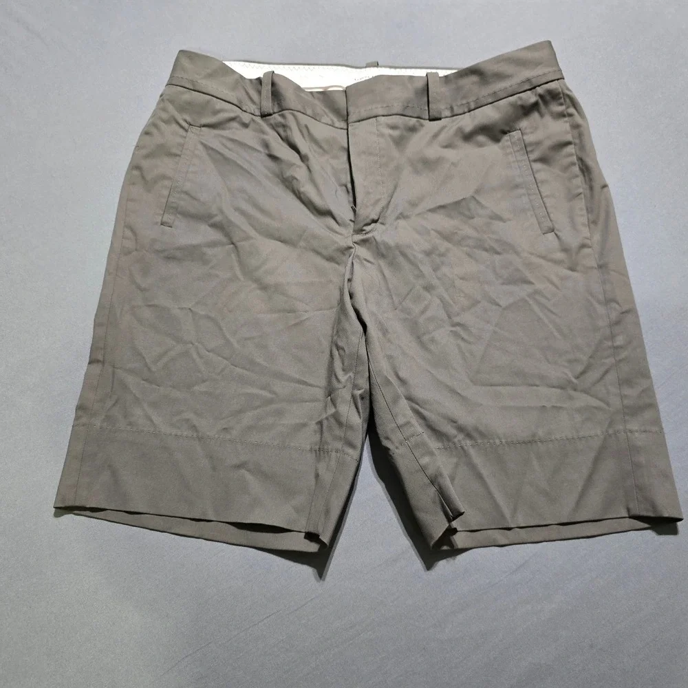 Banana Republic Martin Fit Shorts Mens 36 Grey Stretch Chino Casual 9 Inseam